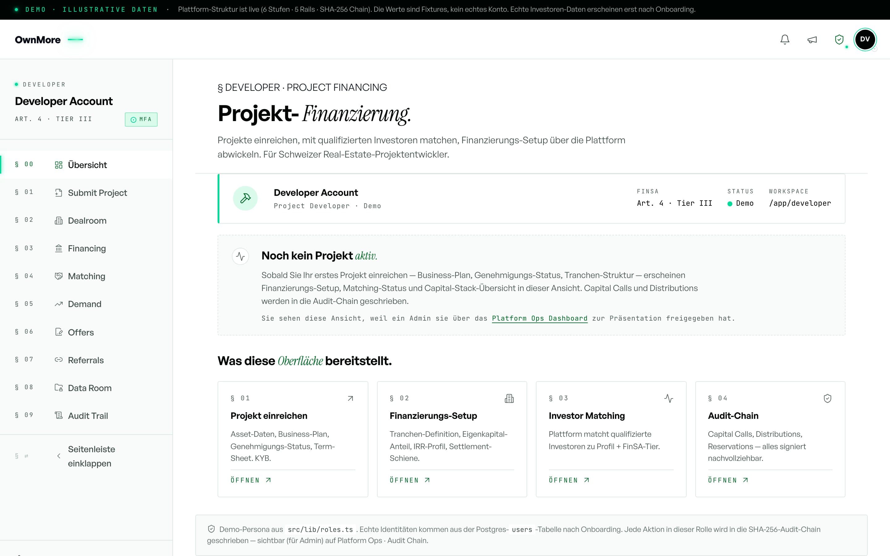 Projekt-Cockpit: Einreichung, Vollständigkeit, Nachfrage